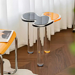 Дизайнерский журнальный стол с фигурной столешницей на 3-х прозрачных ножках Rahakif варинант исполнения - 1 | Loft Concept в Санкт-петербурге