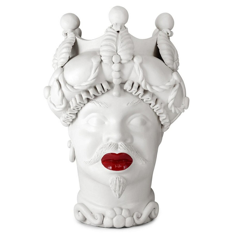 Ваза Vase Moro Man Baroque Matt Lipstick Белый Красный в Санкт-петербурге | Loft Concept 