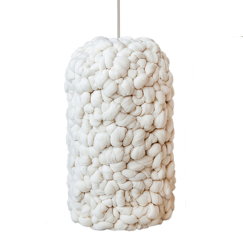 Вязаный Светильник Wool Knitted Lamp Elongated Shape Бежевый в Санкт-петербурге | Loft Concept 