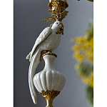 Подсвечник белый Попугай из фарфора с бронзовыми элементами Eden Garden варинант исполнения - 6 | Loft Concept в Санкт-петербурге