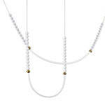 Подвесной светильник с 3-мя изогнутыми плафонами и белыми декоративными шариками PEARLS Suspension варинант исполнения - 1 | Loft Concept в Санкт-петербурге