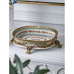 Чаша с цветочным орнаментом на бронзовых ножках Eden Garden варинант исполнения - 3 | Loft Concept в Санкт-петербурге