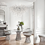 Люстра подвесная с прозрачными стеклянными подвесками в форме капель Диаметр 80 см Droplet Chandelier варинант исполнения - 11 | Loft Concept в Санкт-петербурге