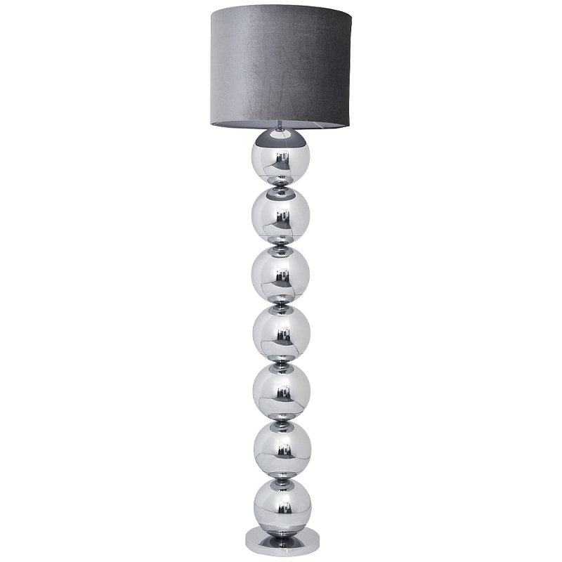 Торшер с основанием в виде металлических сфер Balance Floor Lamp Chrome Серый Хром в Санкт-петербурге | Loft Concept 