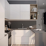 Кухонный гарнитур белый акриловый фасад Eveline White Kitchen Set варинант исполнения - 2 | Loft Concept в Санкт-петербурге