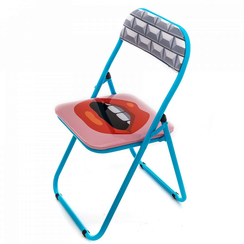 Стул Seletti Folding Chair Mouth Мульти Голубой в Санкт-петербурге | Loft Concept 