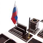 Настольный письменный набор из природного камня обсидиана с декором в виде Коня Team leader варинант исполнения - 5 | Loft Concept в Санкт-петербурге