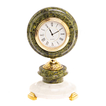 Часы настольные бронзовые из натуральных камней Мрамор и Змеевик Stone Clock варинант исполнения - 10 | Loft Concept в Санкт-петербурге