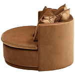 Кушетка круглая с обивкой из велюра коричневая Milky Brown Chair варинант исполнения - 3 | Loft Concept в Санкт-петербурге