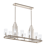 Люстра прямоугольная цвета латунь с прозрачными рифлеными цилиндрическими плафонами Kichler варинант исполнения - 11 | Loft Concept в Санкт-петербурге