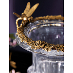 Ваза из прозрачного стекла на бронзовой подставке с ободком и ручками в виде стрекоз Eden Garden варинант исполнения - 5 | Loft Concept в Санкт-петербурге