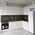 Угловой кухонный гарнитур белый и столешница под мрамор Gene Kitchen Set варинант исполнения - 1 | Loft Concept в Санкт-петербурге