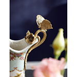 Кувшин с цветочным рисунком и бронзовой ручкой Blue Garden варинант исполнения - 3 | Loft Concept в Санкт-петербурге