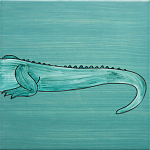 Плитка с узором Крокодил байдарочник варинант исполнения - 4 | Loft Concept в Санкт-петербурге