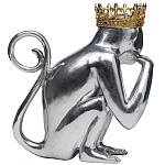 Статуэтка обезьяна в короне серебряная Golden Monkey варинант исполнения - 2 | Loft Concept в Санкт-петербурге