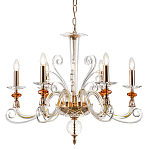 Люстра с 6-ю лампочками и изогнутыми прозрачными элементами из стекла Twisted Glass Candles Chandelier варинант исполнения - 1 | Loft Concept в Санкт-петербурге