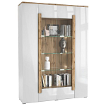 Шкаф-витрина с белым глянцевым фасадом 4-х дверная Grace of Furniture варинант исполнения - 1 | Loft Concept в Санкт-петербурге