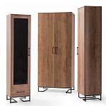 Шкаф-витрина в стиле лофт с чёрной стеклянной дверью Urban Style Space 2 варинант исполнения - 4 | Loft Concept в Санкт-петербурге