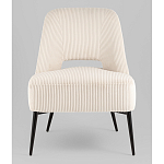 Кресло лаунж Бостон велюр рельефный молочный на черных ножках варинант исполнения - 4 | Loft Concept в Санкт-петербурге