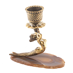 Подсвечник из натурального камня агат светло-коричневый Stone Candlestick варинант исполнения - 3 | Loft Concept в Санкт-петербурге