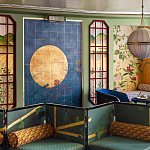 Обои ручная роспись Tsukimi Original colourway on gilded silk with antiquing варинант исполнения - 1 | Loft Concept в Санкт-петербурге