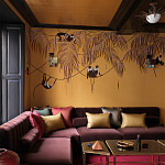 Обои с вышивкой ручной работы Étienne Original colourway on wool sateen варинант исполнения - 2 | Loft Concept в Санкт-петербурге