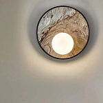 Бра круглое с каменным диском в металлической раме Sandstone Painting варинант исполнения - 4 | Loft Concept в Санкт-петербурге