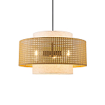 Подвесной светильник с декоративным поясом из плетеного бамбука Biuloggicu варинант исполнения - 1 | Loft Concept в Санкт-петербурге