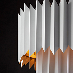 Люстра белая с гофрированным двойным абажуром Corrugated Double Lampshade варинант исполнения - 4 | Loft Concept в Санкт-петербурге