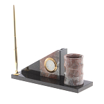 Настольный письменный набор из яшмы с часами Manager Organizer варинант исполнения - 2 | Loft Concept в Санкт-петербурге