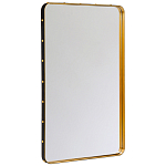 Зеркало прямоугольное в металлической раме с кожаной отделкой Loft in Reflection варинант исполнения - 1 | Loft Concept в Санкт-петербурге