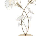 Настольная лампа с изогнутыми золотыми ветвями и белыми лепестками Wintery flovers варинант исполнения - 1 | Loft Concept в Санкт-петербурге
