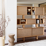 Приставной стол с отделкой из джута Juti D30 см варинант исполнения - 7 | Loft Concept в Санкт-петербурге