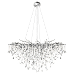 Люстра подвесная с прозрачными стеклянными подвесками в форме капель Диаметр 100 см Droplet Chandelier варинант исполнения - 12 | Loft Concept в Санкт-петербурге