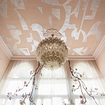 Обои ручная роспись в стиле Арт-деко Symphony Colourway SC-105 on Himalayan Rose silk dupion варинант исполнения - 1 | Loft Concept в Санкт-петербурге