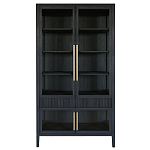 Витрина Primo со стеклянными фасадами и 2 ящиками Черный дуб варинант исполнения - 10 | Loft Concept в Санкт-петербурге