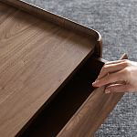 Прикроватный деревянный столик с 2-мя ящиками Moon Walnut Furniture варинант исполнения - 9 | Loft Concept в Санкт-петербурге