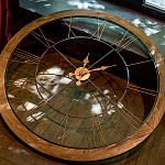 Часы настенные деревянные с римскими цифрами бронзового цвета Clock with History варинант исполнения - 3 | Loft Concept в Санкт-петербурге