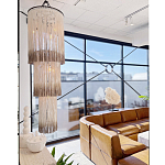 Люстра круглая трехъярусная из бахромы Milk Gradient Braided Fringe варинант исполнения - 3 | Loft Concept в Санкт-петербурге