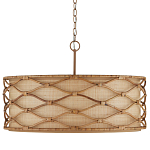 Подвесной светильник  из кованого железа и абажуром из ротанга Wicker Furniture варинант исполнения - 3 | Loft Concept в Санкт-петербурге