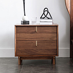 Прикроватный деревянный столик с ящиками Moon Walnut Furniture варинант исполнения - 2 | Loft Concept в Санкт-петербурге