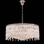 Люстра круглая с хрустальными подвесками на серебряном каркасе Roul Crystal Light варинант исполнения - 7 | Loft Concept в Санкт-петербурге