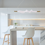 Люстра горизонтальная с волнистым белым плафоном Golden Swirl варинант исполнения - 11 | Loft Concept в Санкт-петербурге