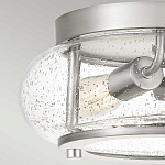 Потолочный светильник цвета никель с плафоном из прозрачного фактурного стекла Quoizel варинант исполнения - 2 | Loft Concept в Санкт-петербурге