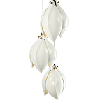 Подвесной светильник светодиодный с 6-ю белыми плафонами в виде цветов Flower Light Gold варинант исполнения - 3 | Loft Concept в Санкт-петербурге