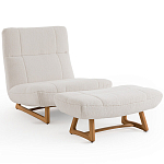 Кресло с обивкой букле Lino White  Boucle Armchair варинант исполнения - 6 | Loft Concept в Санкт-петербурге