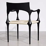 Стул дизайнерский с плетеным сидением Kronos Dining Chair Black варинант исполнения - 5 | Loft Concept в Санкт-петербурге