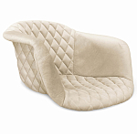 Барный стул со спинкой и подлокотниками на 4-х деревянных ножках Кремовый Велюр Ava Charm варинант исполнения - 2 | Loft Concept в Санкт-петербурге