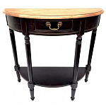 Консоль полукруглая из массива березы с ящиком и полкой в стиле прованс Vintage варинант исполнения - 2 | Loft Concept в Санкт-петербурге