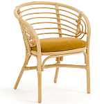 Кресло из ротанга с сиденьем из велюра Vini Rattan Armchair варинант исполнения - 1 | Loft Concept в Санкт-петербурге